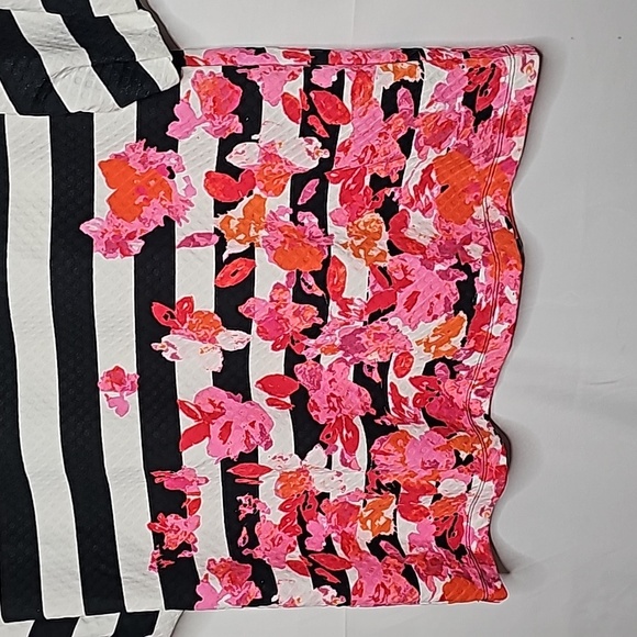 Free People Postmark Linnea striped floral border balloon sleeve tunic top Med - Picture 4 of 9